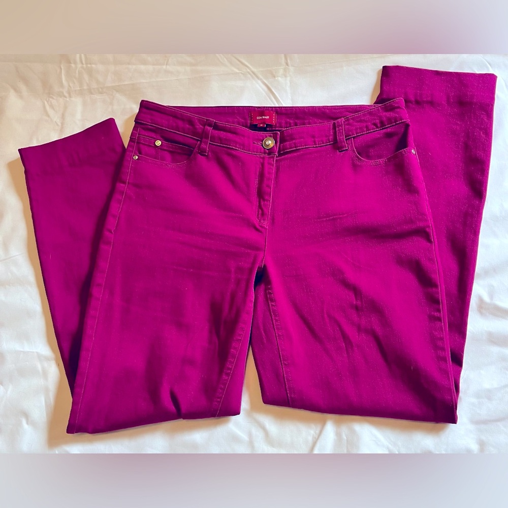 CLEARANCE Fuschia jeans, bling detailing by Contrast US 11 (Juniors) Barbiecore